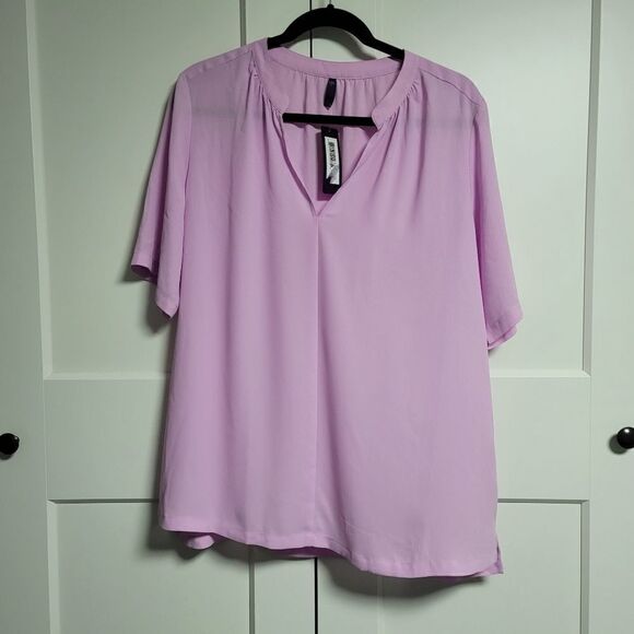NYDJ double georgette pop over blouse size large - Picture 4 of 10